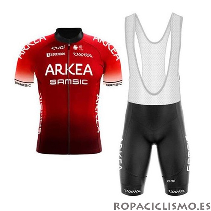 2020 Maillot Arkea Samsic Tirantes Mangas Cortas Rojo Negro